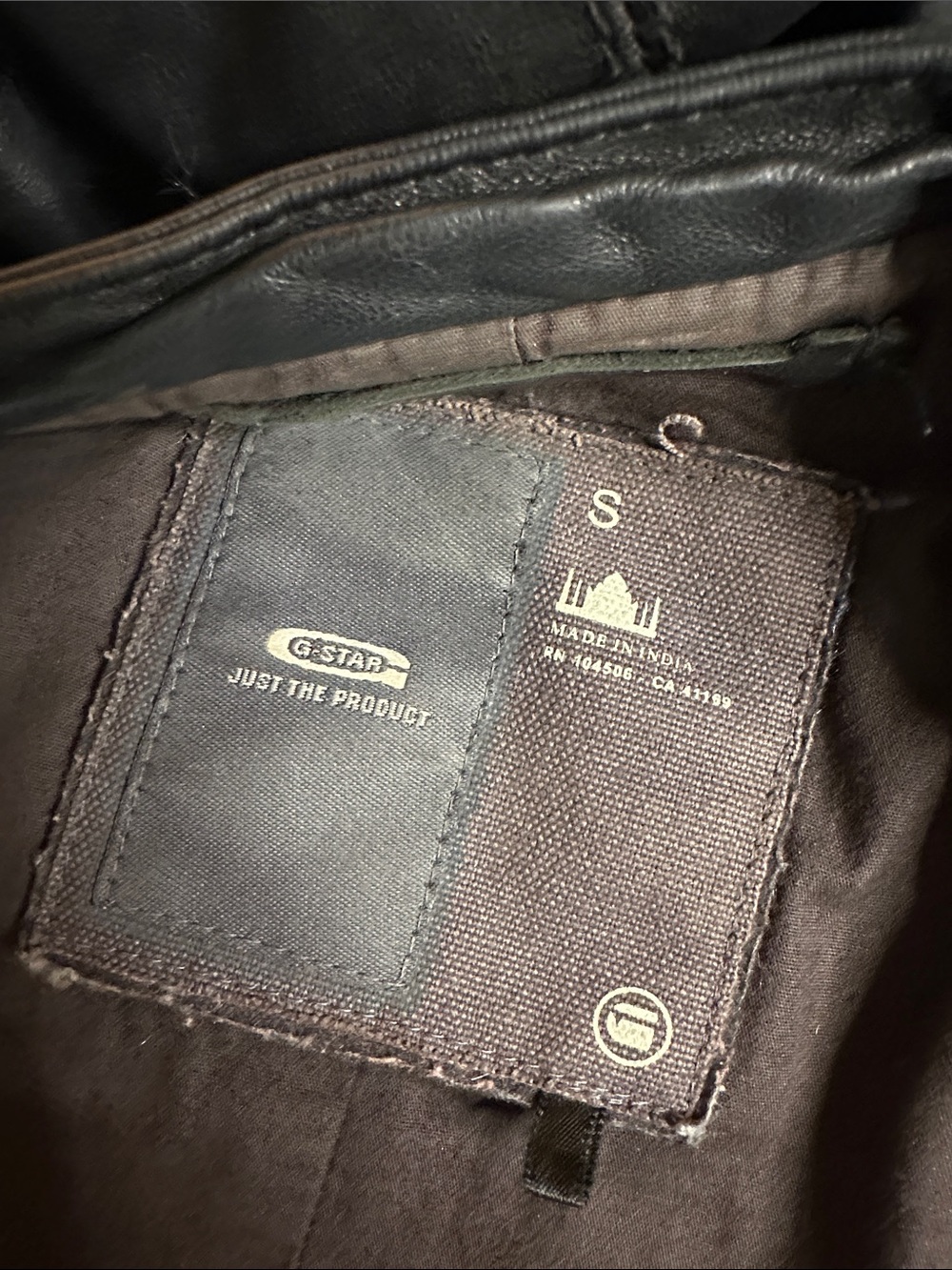 G Star Raw Black Leather Jacket with Snap Collar small - Picture 6 of 6